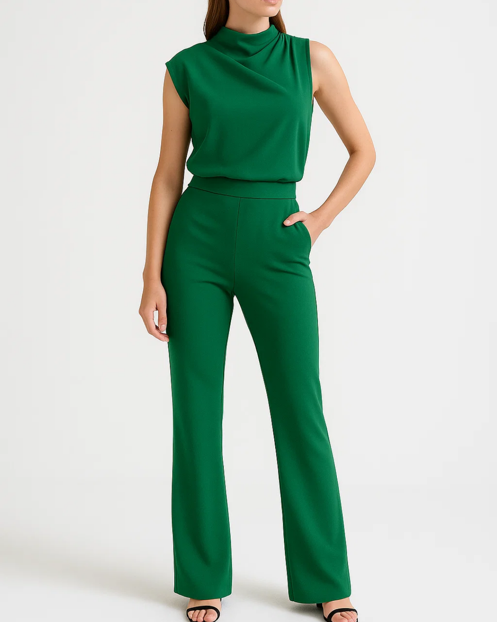 Women’s Shoulder Jumpsuit with Asymmetrical Cut