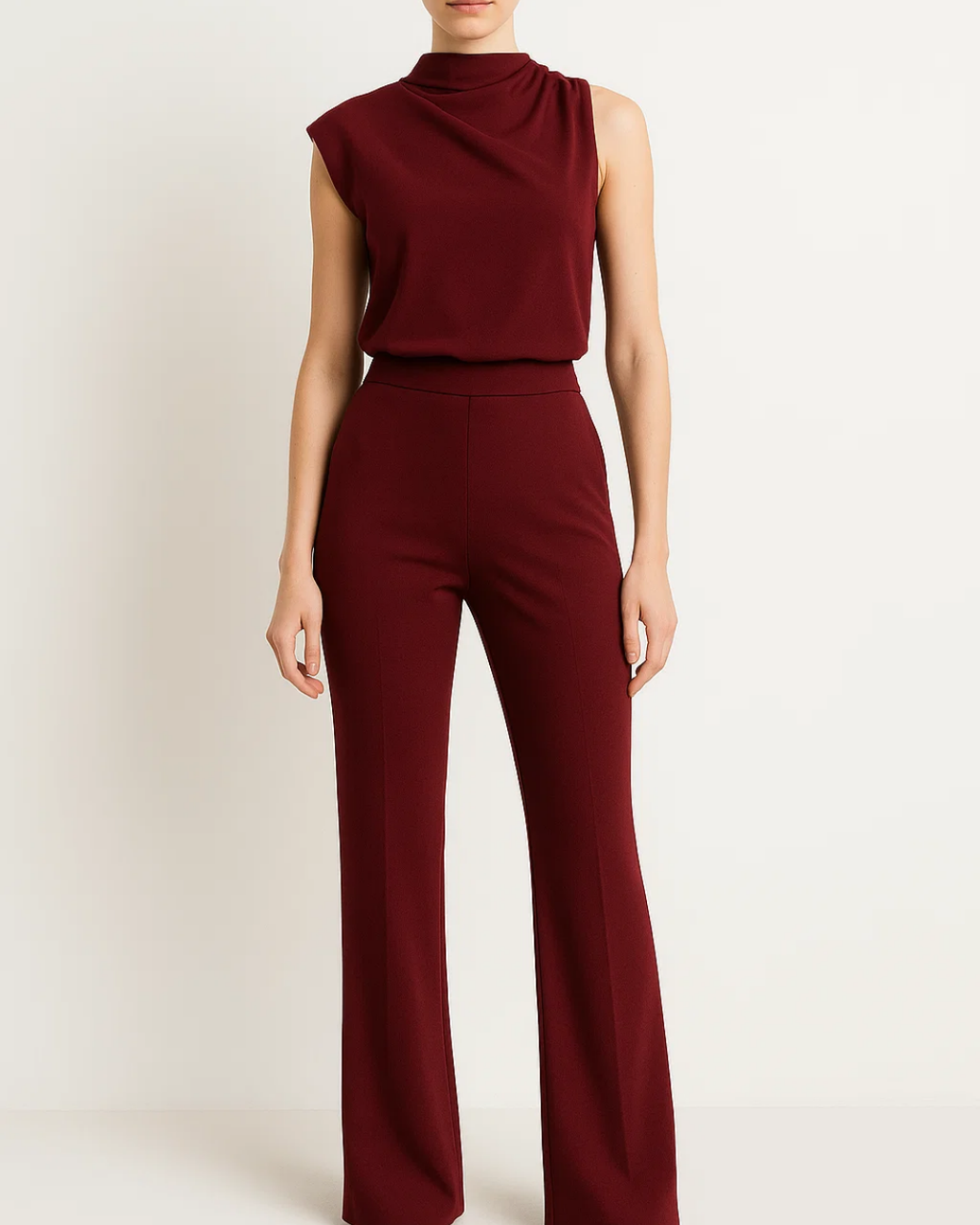 Women’s Shoulder Jumpsuit with Asymmetrical Cut