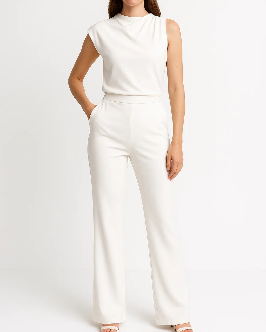 Women’s Shoulder Jumpsuit with Asymmetrical Cut