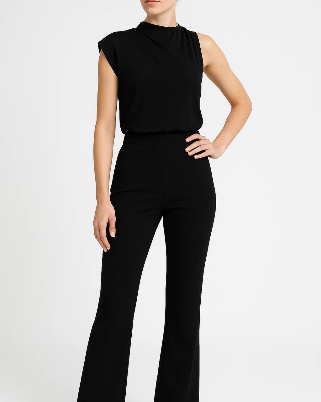 Women’s Shoulder Jumpsuit with Asymmetrical Cut