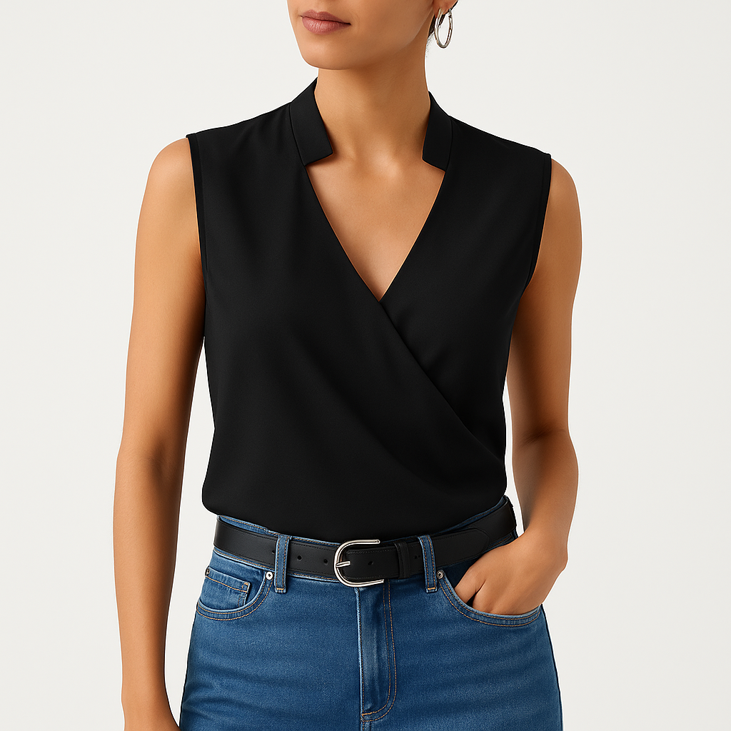Women's Sleeveless V-Neck Blouse