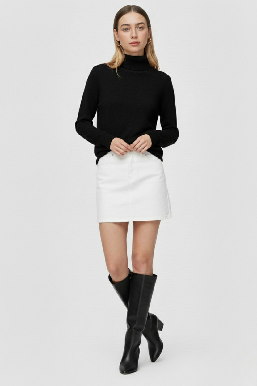 Black Fleece Lined Thermal Turtleneck