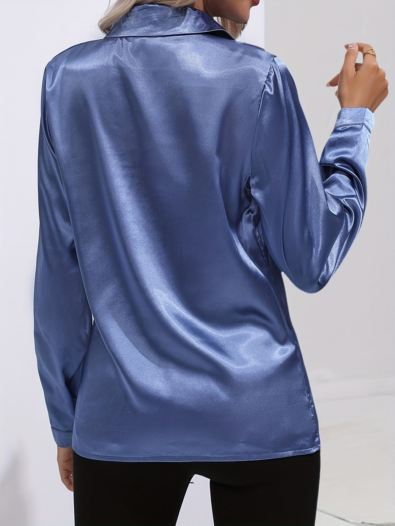 Mira | Women's Satin Long Sleeve Blouse