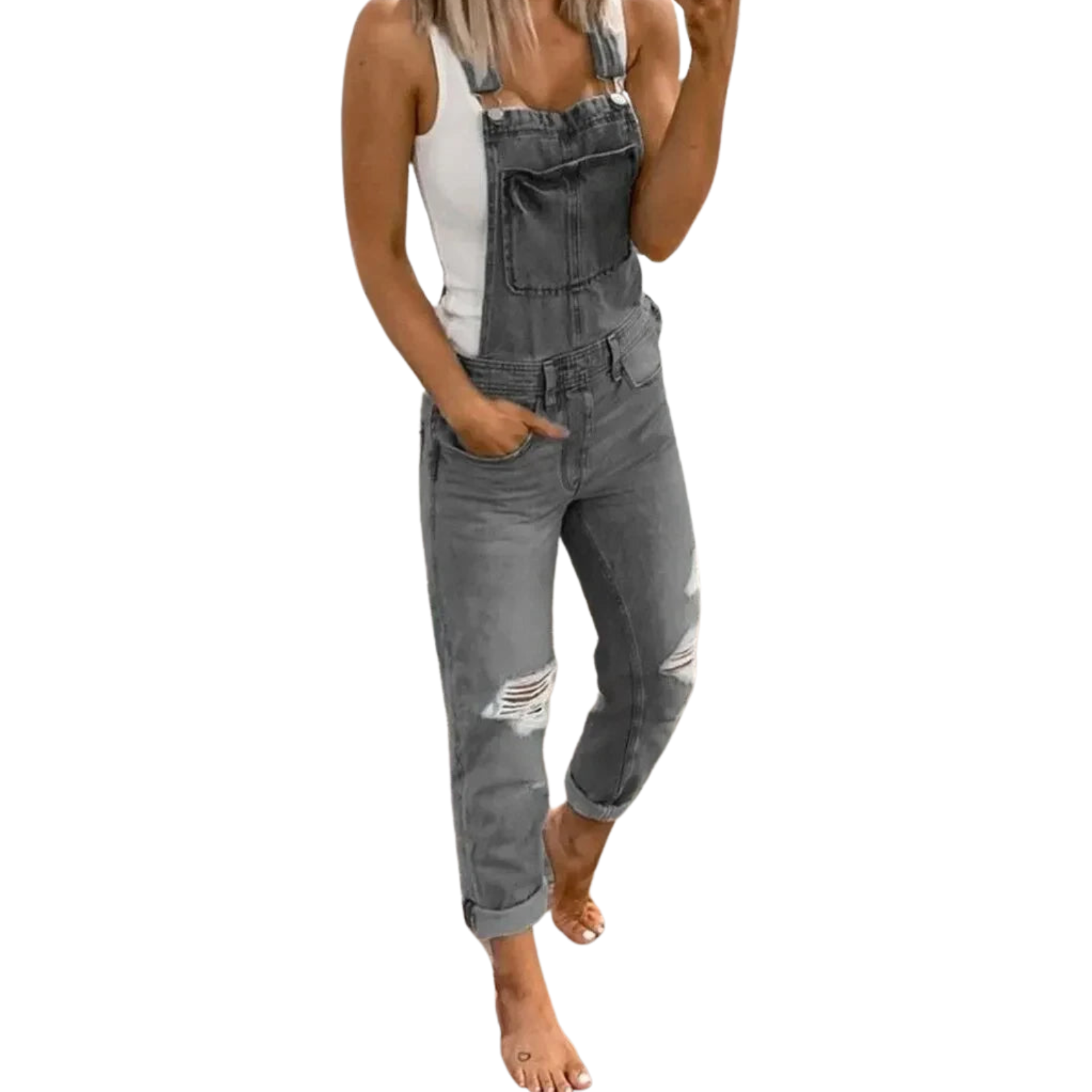 Nina | Casual Denim Sleeveless Jumpsuit for Women