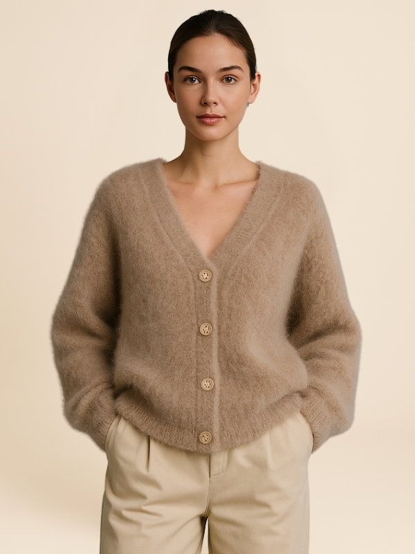 Demi | Women's Casual Plush Buttoned Cardigan