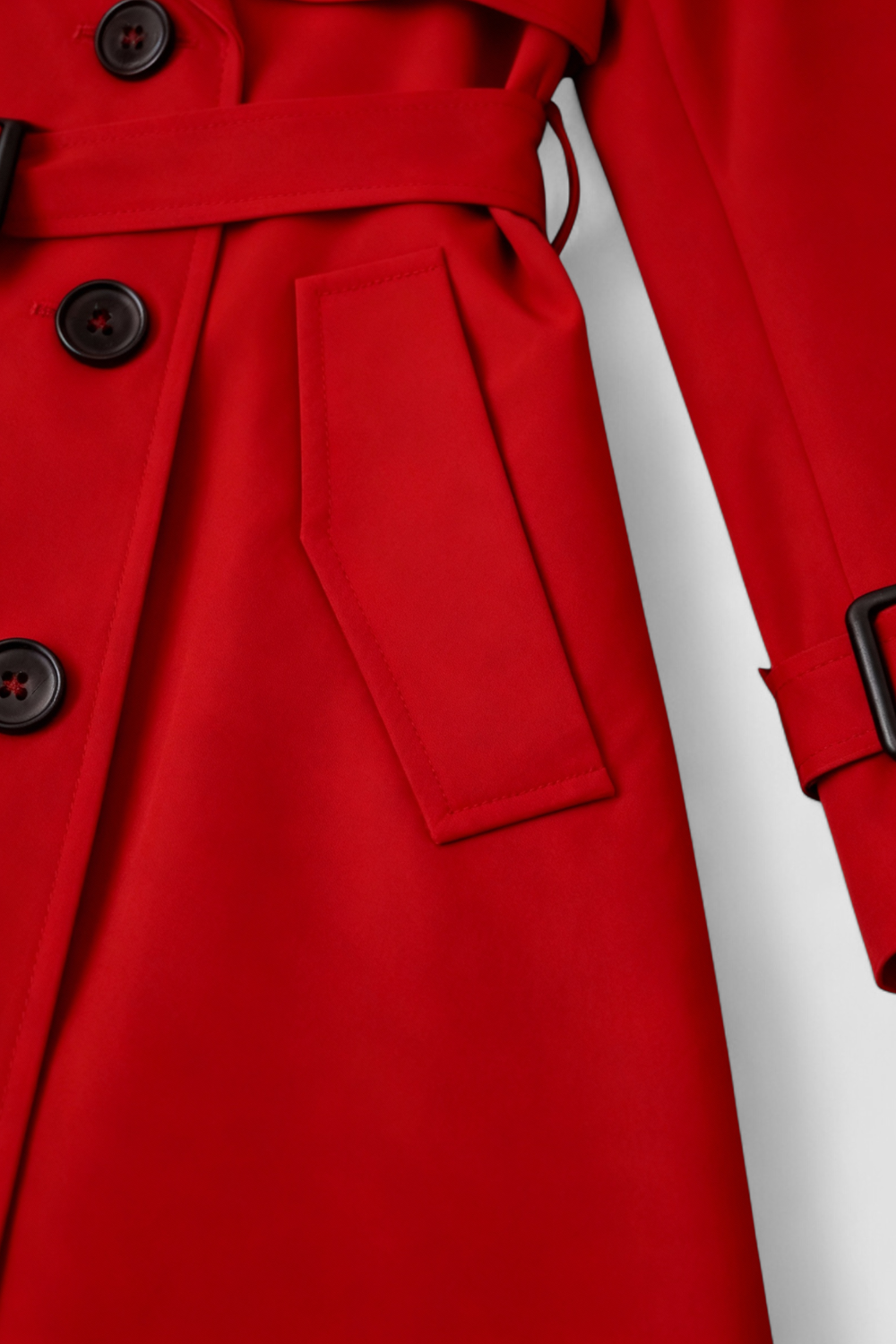 Women's Long Red Trench Coat