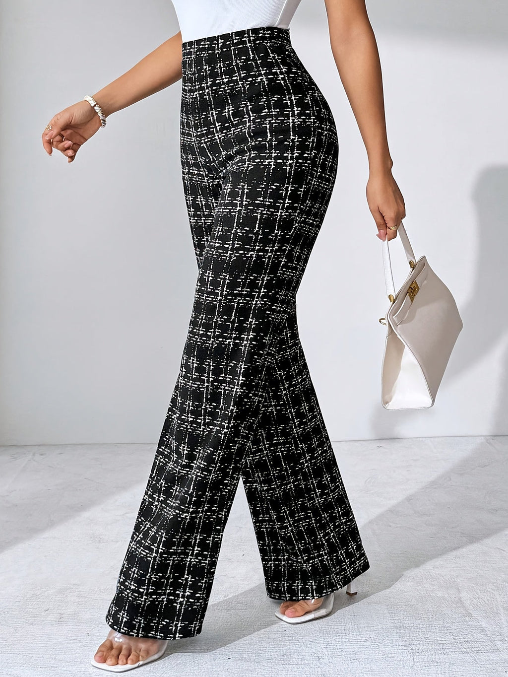 Olivia Tweed Plaid Flare Pant