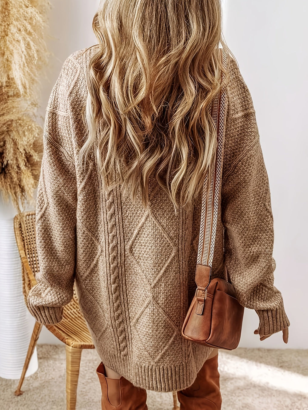 Juno Cable Knit Sweater Dress