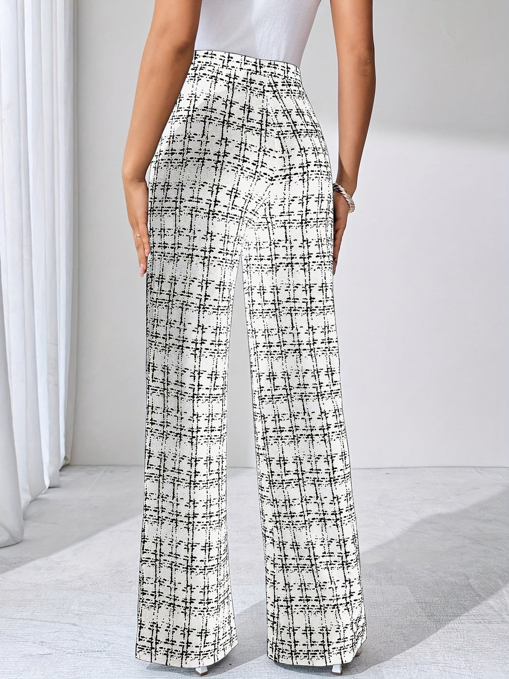 Olivia Tweed Plaid Flare Pant