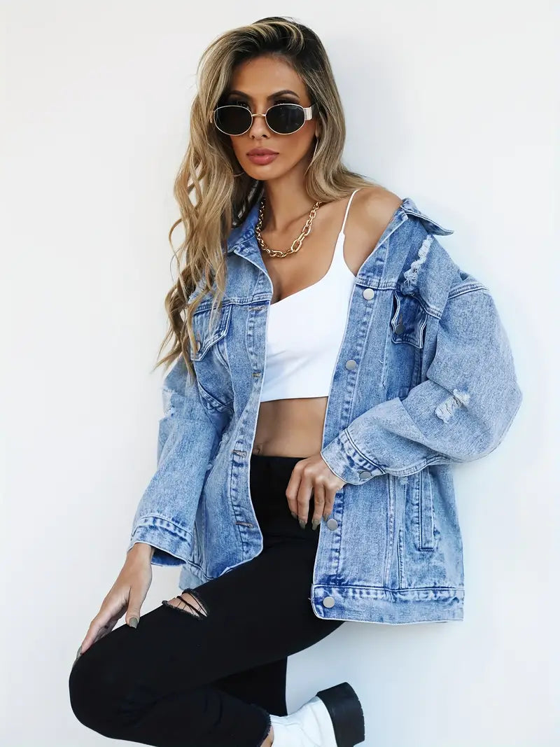 Lina | Women's Casual Oversized Denim Jacket