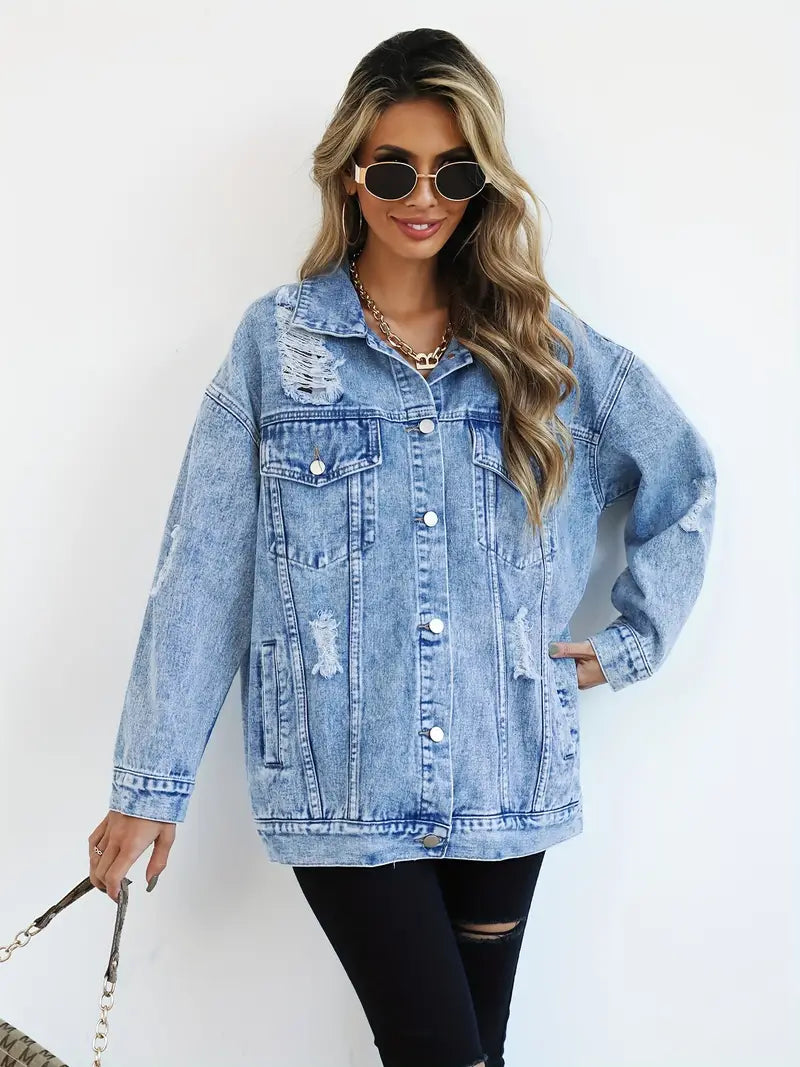 Lina | Women's Casual Oversized Denim Jacket