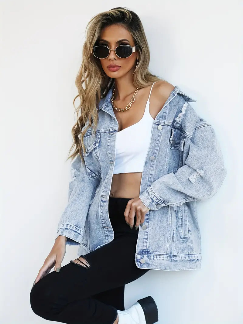 Lina | Women's Casual Oversized Denim Jacket