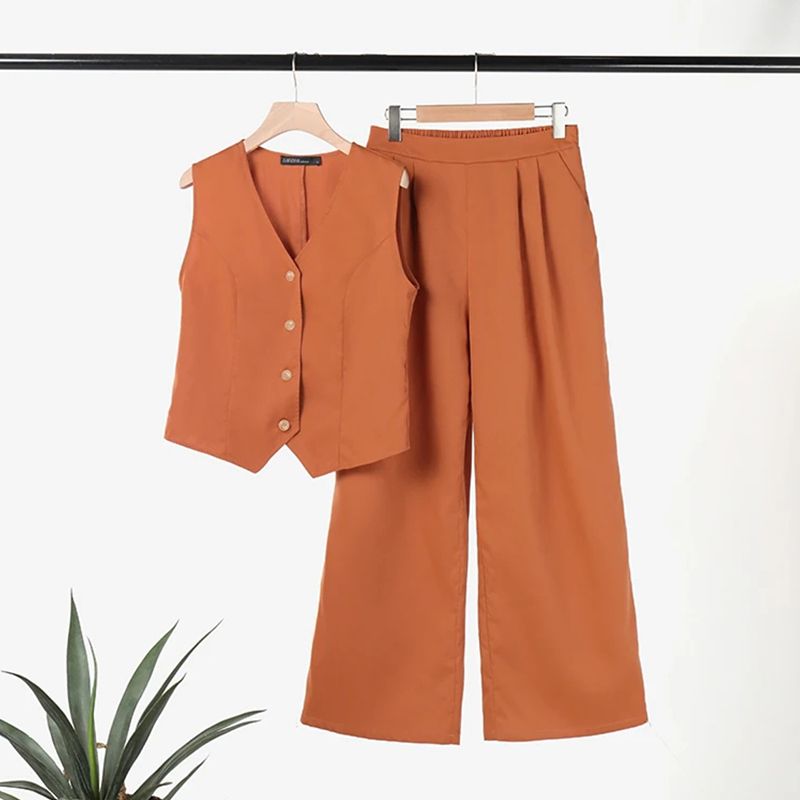 Eloise | Women's Linen Vest and Pants Outfit Set